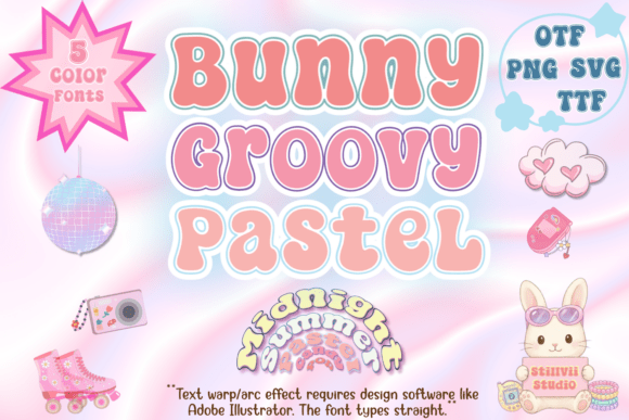 Bunny Groovy Pastel: A Y2K Font Bundle for Modern Designers