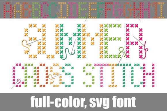 Summer Cross Stitch: A Crafty Font for Your Designs